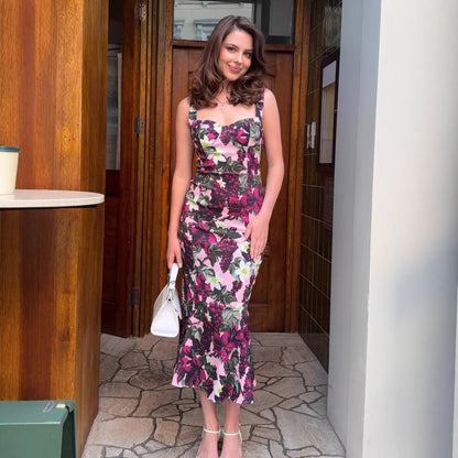 Sexy printed sleeveless camisole dress