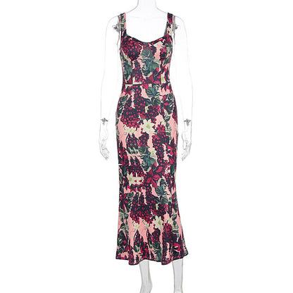 Sexy printed sleeveless camisole dress